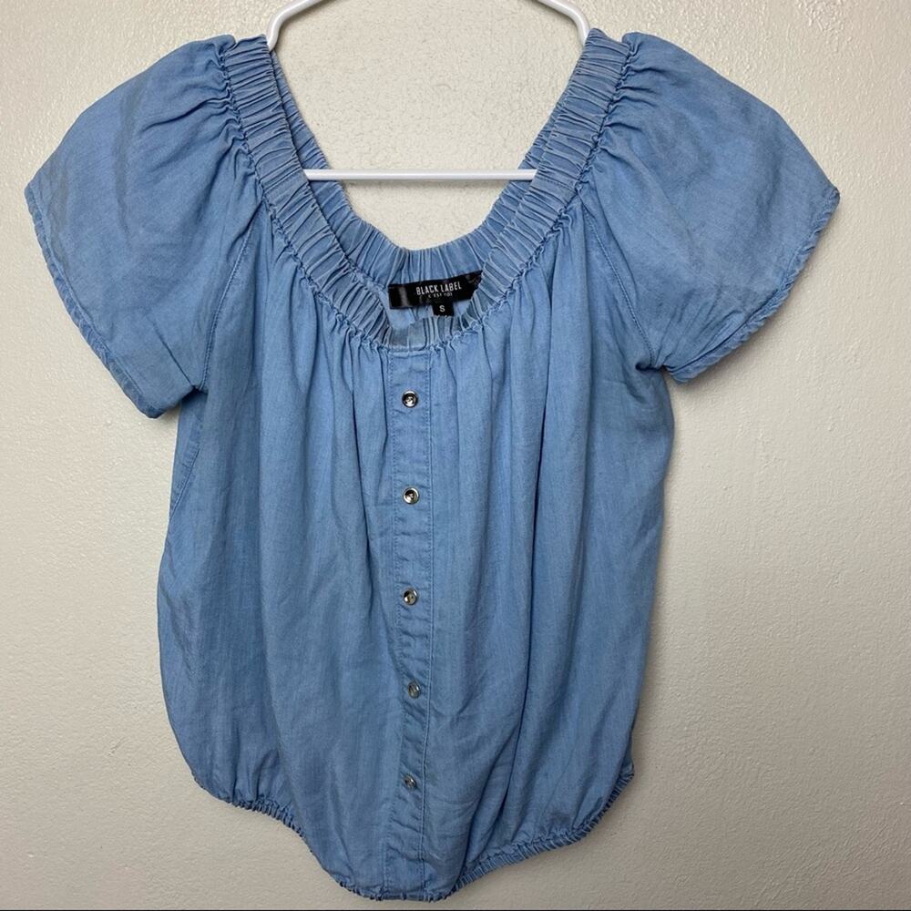 Black Label C’Est 101 Denim Off Shoulder Top